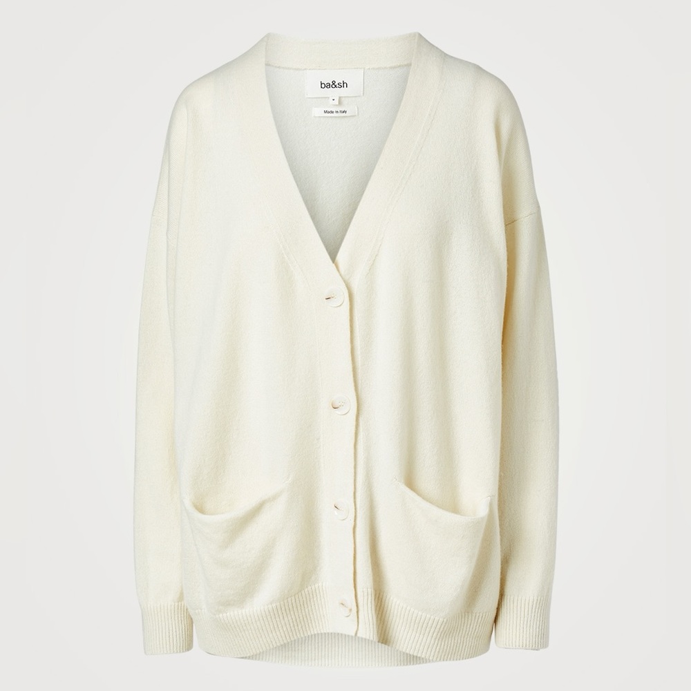 Ba&sh Paris Cayleb Cashmere Cardigan Cream Small